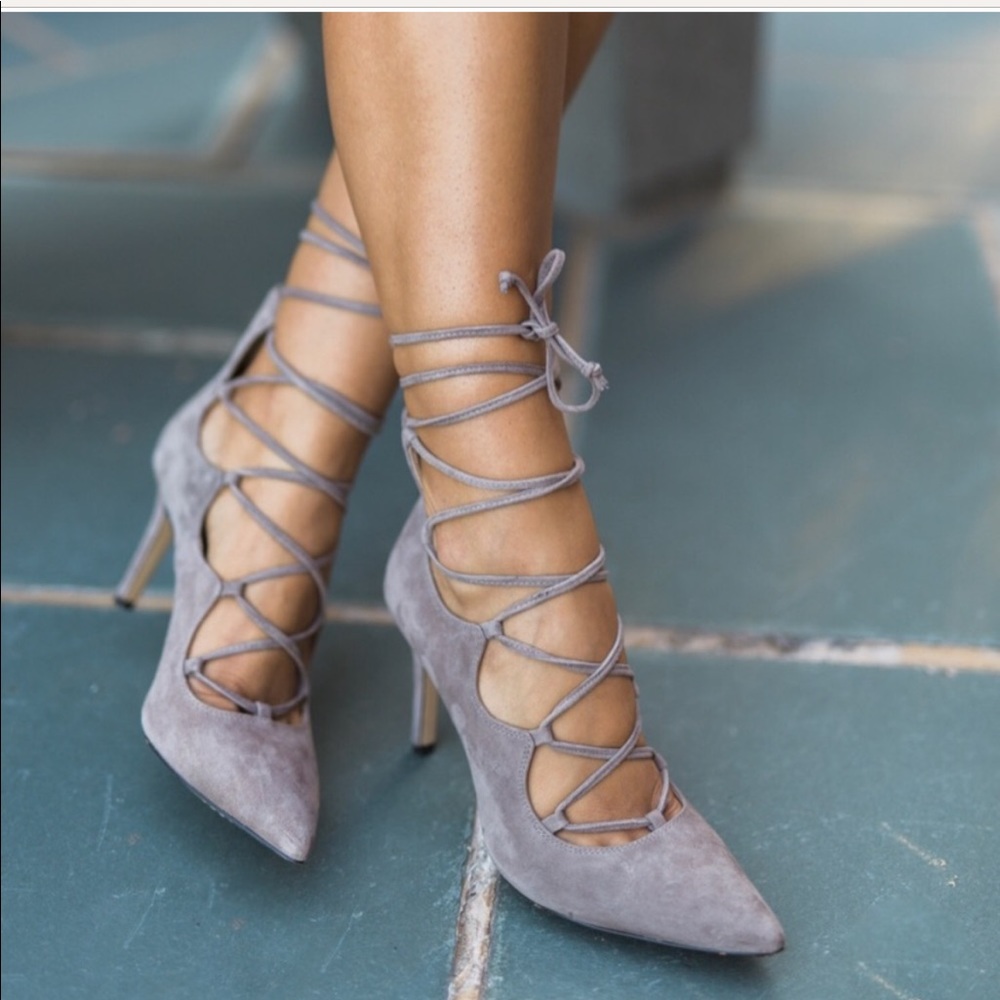 Vince Camuto tie strap suede pumps. Size 7